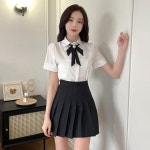 여성 JK 스타일 세트 의상 여성정장 스커트정장 스커트 겨울정장 여자정장 수트셋업 플리츠 스커트 : 진룡스토어