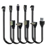 Oben Unten 링크 직각 90 ° USB 마이크로 USB Stecker auf USB Stecker Daten 케이블 20cm 50cm 태블릿용 5ft 1m : 원스탑마켓스