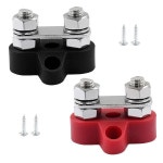 BokWin 2 Pcs Battery Junction Posts Block 516 Inch Power Junction Block M8 Wire Power Distribution : 레릭24