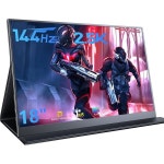 2.5K 휴대용 게이밍 모니터 18인치 144Hz IPS 노트북 스피커 및 스마트 커버가 있는 세컨드 스크린 듀얼 USB C HDMI 컴퓨터 디스플레이...