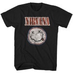 Nirvana 니르바나 티셔츠 디드 밴드 로고 스마일리 네버마인드 공식 남성용 블랙 사이즈 XXL : 부자고래8호점