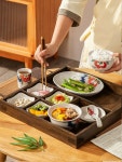 라월세라믹 | 일본 가정식 식기 트레이 이자카야 덮밥 구절판 짙은 색상 트레이 식기 포함 아님 : Interioom