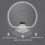 LED 미러 라운드 더블 터치 스위치 삼색 디밍 인체 유도 스마트 램프 욕실 거울 메이크업 50cm : 청림다이쏘