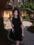 파모스스냅 | 기념일 공연 와인 원피스 비즈 큐빅 이브닝 시상 무대 파티 미니 블랙 : 이십정점몰