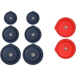 파이렉스 7200-PC 2컵 7201-PC 4컵 7402-PC 6/7컵용 교체 뚜껑 8개 세트 : 피어써티파이브