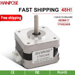 HANPOSE 17HS2408 2 단계 4 리드 Nema 17 스테퍼 모터 1.8도 42BYGH28 0.6A 12N.m CNC 레이저 조각기 3D 프린터용 : 모티브릭12