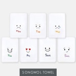 송월 요일기분세면 1매 하얀색 : 모두판다상회