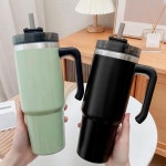 대용량 손잡이 스텐 텀블러 900ml 이중진공 빨대 보온 보냉 콜드컵 : store-mate
