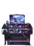 ㄱ자 코너책상 핑크 모서리 게이밍 게이밍테이블 : 주식회사정직한청년들