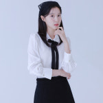 배색 타이 블라우스(2colors)_RMBLE49S11-GY : 스타필드 고양점 로엠