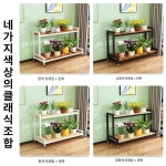 선경꽃화분,김해선경냉난방에어컨 | 이동식 꽃 화분 베란다 인테리어 카페 꽂이 발코니 2단 60x40x65 블랙 : 더선경