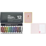 홀바인 G702 불투명 수채화 물감 03702 0 2액량 온스5ml 12색 세트 산리오 메시지 카드 카네이션 화병 : 느닷없는 파랑새