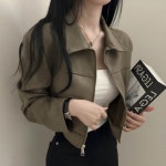 예다움힐스데이트 | 봄자켓 봄점퍼 봄코트 봄아우터 여성 고퀄 스웨이드 스타일 집업 크롭 데이트 자켓 : 메가힐스
