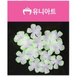 (10 세트) 유니아트 조화꽃 벚꽃 흰색.연두 : 오더즈상사