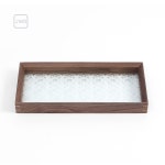 웍스디 플라워엔틱 유리트레이 30x14cm 월넛 다과 빵접시 카페 : 제이웍스디