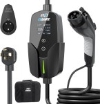 EVDANCE EV 충전기(32Amp 240V NEMA 14-50P) 7.68kw 휴대용 레벨 2 충전기 25피트 케이블 조정 가능한 전류 /가정용 2용 지연 : SHOP...