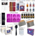 월리스 & 윌리엄슨 에센셜 오일 실리콘 몰드 커터 및 드라이 플라워가 포함된 성인 용 DIY 비누 만들기 키트 u2013 초보자 친화적인 올인원...
