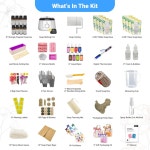 Geoynas 128 PCS 비누 만들기 키트 8가지 강력한 향 20+ 실리콘 몰드 고급 선물 세트 공예품 올인원 DIY 용품 4.4파운드 베이스 멜팅 포트...