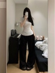 코디 학생 디자인 빅사이즈 신상 바지 여성 밴딩 팬츠 편안한 패션 캐쥬얼 루즈핏 : 현수마켓상점