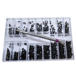 KSNET_N이투유 | 500Pcs 블랙 혼합 헤드 마이크로 스크류 키트 - M1.2 /M1.4 /M2.0 안경 SSD 휴대폰 수리 + 미니 드라이버 및 정리함 케이스(N 시리즈) M...