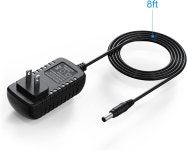 TMEZON 12볼트 2A 전원 어댑터 공급 AC to DC 2.1mm X 5.5mm 플러그 12v 2암페어 벽 엑스트라 롱 8피트 코드 LED 스트립 모듈 조명...