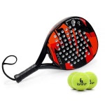 Padel 라켓 탄소 섬유 표면 EVA 메모리 플렉스 폼 코어 패드 테니스 경량 (레드 2개) : 한손에쾌적한스토어