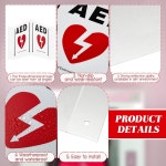 키글리 1 세트 AED 프로젝션 사인 3D 제세동기 그래픽 휴대용 캐비닛 5인치 x 6인치 알루미늄 패널 미리 드릴링된 장착 구멍 및 양면 테이프...