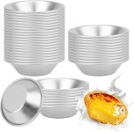 예스랜드 40팩 타르트 몰드 타이니 파이 타틀릿 푸딩 컵 컵케이크 쿠키용 재사용 가능한 베이킹 컵알루미늄 27인치8인치 : 미라클트레이드
