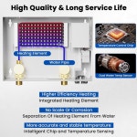 믹샤일리스지점 | 탱크리스 온수기 전기 8000W 240볼트 온디맨드 즉석 LED 디지털 디스플레이 자동 변조 과열 방지 CSA 인증 1-2 사용 지점 최대 1.9 GPM 제공...