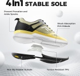 남성용 핏빌 엑스트라 와이드 피클볼 슈즈 아치 지지대가 있는 올 코트 테니스 스니커즈 8 Wide Sunny Yellow/Black : 언박스코리아