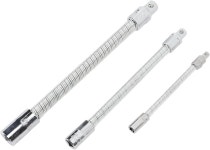 3피스 스테인리스 스틸 플렉시블 익스텐션 바 샤프트 세트 - 좁은 공간에서도 쉽게 접근할 수 있는 구부릴 있고 유연한 소켓 기계 및 DIY...
