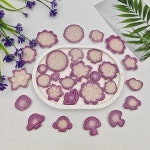 500g/1.1파운드 세라믹 모자이크 타일 가정 장식용 꽃 베리 버섯 혼합 모양 DIY 공예 퍼즐 또는 제작 용품. (그라디언트 퍼플) Gradient...