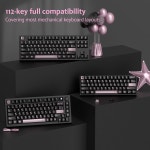 금속 페인트가 포함된 다갈라두 PBT 키캡 112-키 블랙/핑크 커스텀 세트 염료 승화 체리 프로필 61/64/66/68/75/84/87 MX Black Clear...