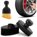 자동차 타이어 샤인 어플리케이터 커브드 브러시 헤드 울트라 소프트 디테일링 보관 스탠드가 있는 3.6인치 드레싱 디테일 및 세차 키트용...