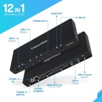 비전텍컨설팅 | VisionTek VT4500 12in1 도킹 스테이션 듀얼 모니터 4K – x2 HDMI 디스플레이포트 60W USB-C PD x4 USB-A 3.0 5Gbps 3.5mm 오디오...