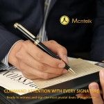 MCNTEIK 317 롤러볼 - 24K 골드 마감의 놀라운 럭셔리 블랙 래커 펜 슈미트 잉크 리필 남녀를 위한 최고의 선물 세트 임원실...