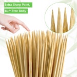 엑스티엠샵 | 200개의 천연 대나무 꼬치 φ=4mm - 바비큐용 12인치 나무 애피타이저 과일 칵테일 그릴링 카밥 초콜릿 분수 파티 주방 공예 부케용 두꺼운...