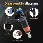 BasaltAuto 8pcs 연료 인젝터 FJ732 05037479AA 램 1500 2500 픽업 닷지 차저 듀랑고 매그넘 지프 그랜드 체로키 커맨더 V8 5.7L 6.1L...