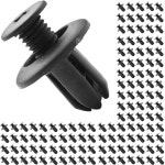 200 PCS 나일론 펜더 라이너 도어 트림 패널 범퍼 실드 리테이너 패스너 리벳 푸시 타입 클립 8mm 홀 포드 마쓰다 현대 기아 MB-4556143...