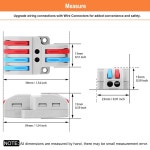 나인 10PCS 퀵 커넥트 와이어 커넥터 4아웃 배선 2개 컴팩트 스플라이싱 인라인 전기 28~12AWG 케이블용 10PCS CONN-24 : 글로벌영시