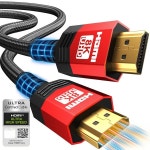 8K 인증 HDMI 2.1 케이블 3 피트 48Gbps 초고속 꼰선 게이밍 10K 8K60Hz 4K120Hz144Hz DTSX HDCP 2.22.3 eARC HDR10 V 6 FT : 엘렌트레...