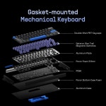 IQUNIX EZ63 게이밍 키보드 60% RGB 기계식 스타 트레일 마그네틱 스위치가 있는 64개의 키 빠른 트리거 조절 가능한 작동 더블 샷 EZ63...