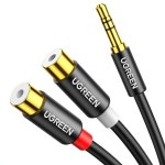 UGREEN RCA에서 Aux 케이블 3.5mm 수컷에서 2RCA 암 어댑터 하이파이 사운드 보조 스테레오 오디오 골드 플레이트 Y 분배기 18에서 RCA...