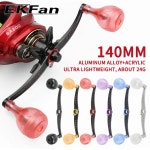 EKFAN140MM 24G 무게 초경량 낚시 릴 합금 핸들 8x5MM 7x4MM 구멍 용 아크릴 손잡이 Bast Casting Reels Wheel Diy YJA210A06 4...
