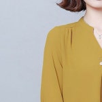 여성 브이넥 차이나풍 7부 쉬폰 블라우스 봄여름 데일리 캐주얼 오피스룩 통근용 : 청운상사몰