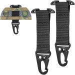 워리커 전술 벨트 클립 T-마운트 클래시 훅 MOLLE 백 걸이 카라비너 조끼 장비 액세서리용 2PCS Black : Tool-Core