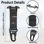 워리커 전술 벨트 클립 T-마운트 클래시 훅 MOLLE 백 걸이 카라비너 조끼 장비 액세서리용 2PCS Black : Tool-Core
