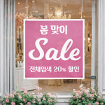 순수 피부샵&큐사랑 | 봄맞이 현수막 찐핑크 타공큐방 뷰티샵 피부샵 플랜카드 : 디자인눈길