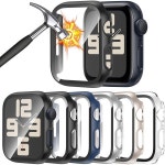 Watch SE 3/SE 2세대 시리즈 6 5 4 44mm 화면 보호기 초박형 강화 유리 전 Black/Clear/Starlight/Blue/Sliver/Black : 제트에이컴퍼니