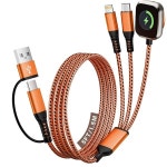 IP/USB C/iWatch 포함 3인치 2개 멀티 충전 케이블/코드 여러 기기용 iWatch 시리즈/iPhone 17-8/iPad/에어팟 5F 5FT : 제트에이컴퍼니